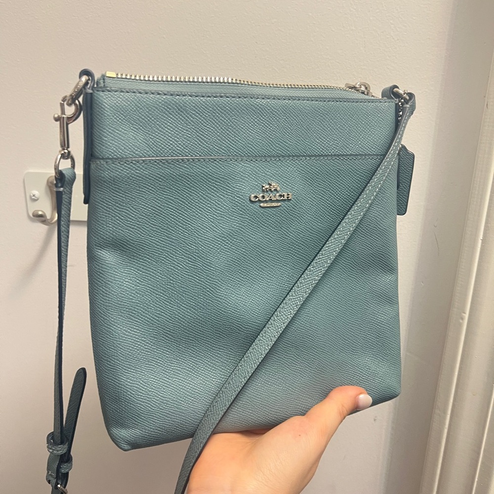 Coach Blue Leather Crossbody Bag with Adjustable Strap